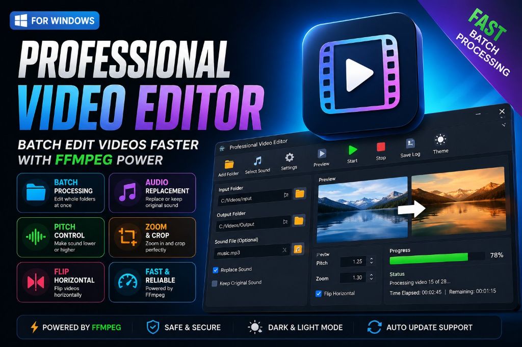 Professional Video Editor for Windows: Fast Batch Video Editing Made Simple